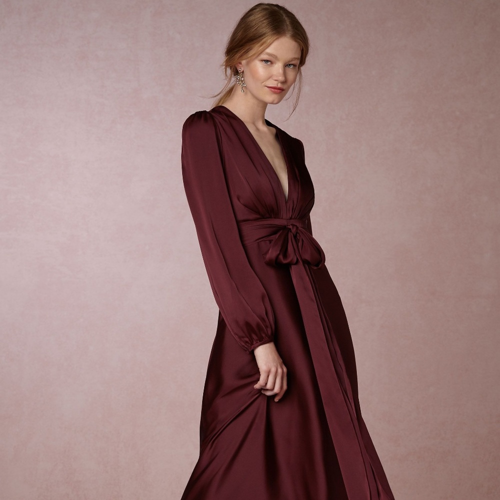 BHLDN Henrietta Dress in Oxblood